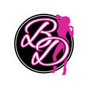 BD Silhouette Kiss-Cut Sticker — Neon Pink Logo Decal